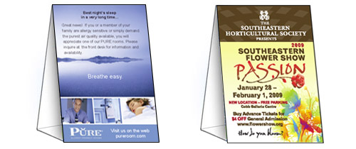 Table Tent Samples
